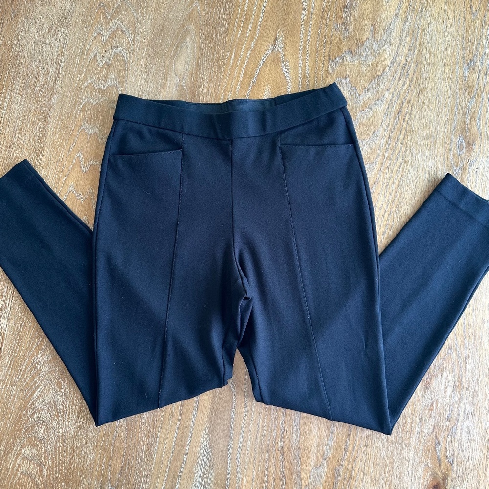 Anne Klein Black Skinny Dress Pants – Size M, 26” Inseam, Front Seam